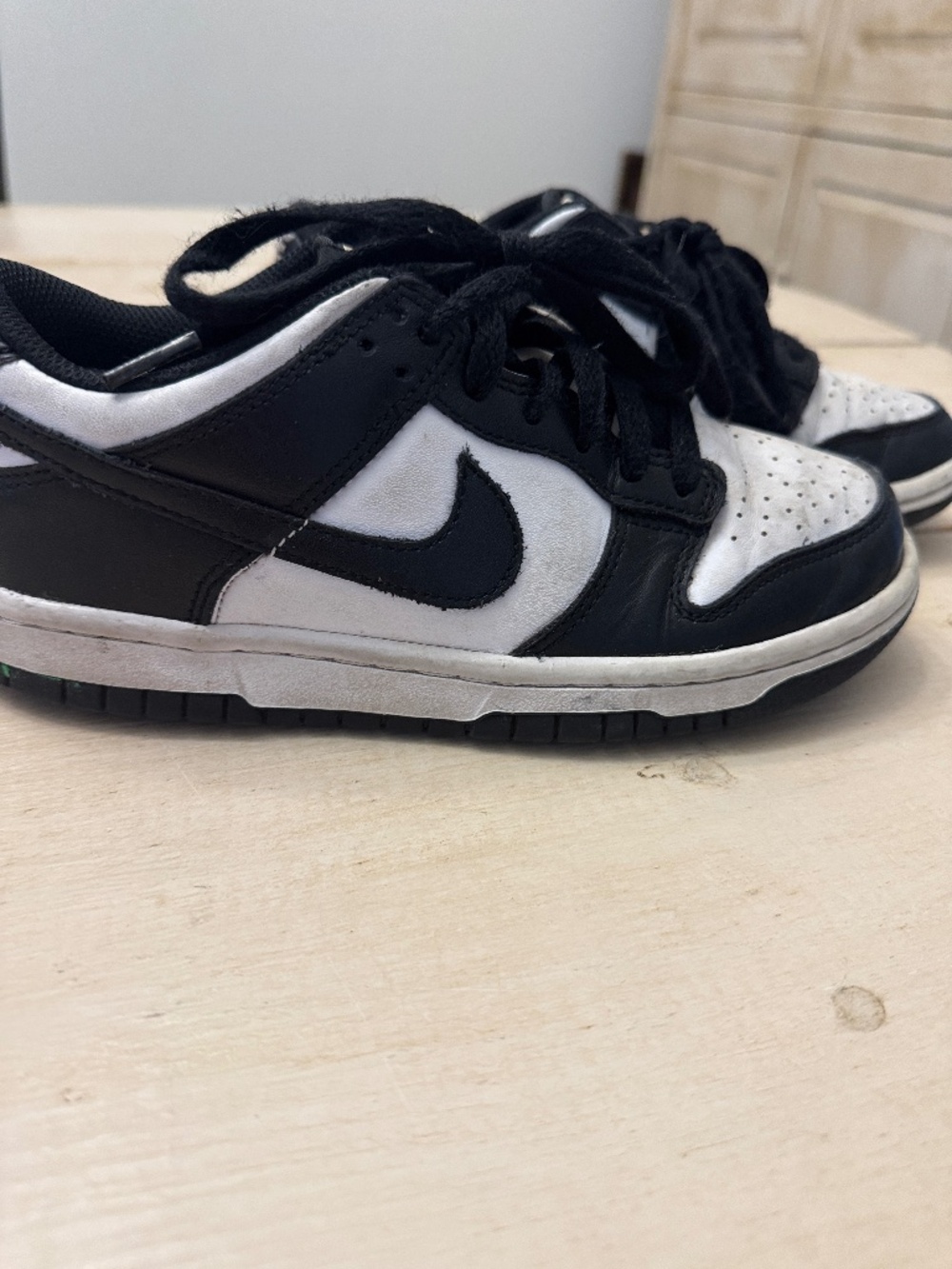 Size 4 Black & White Nike Dunks